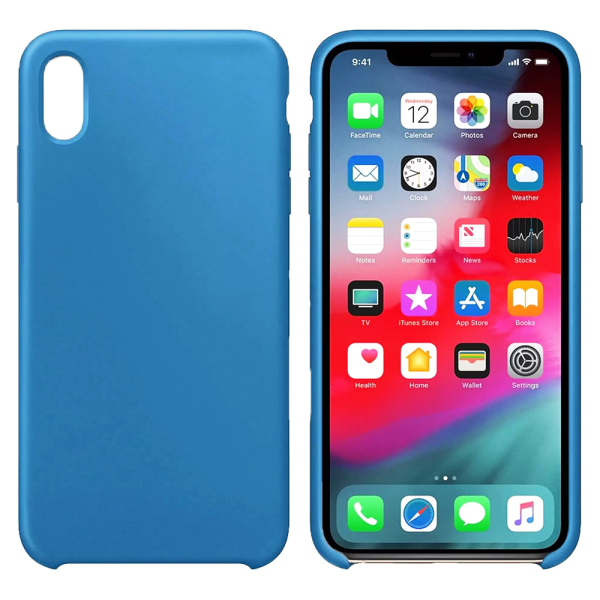 Husa de protectie din silicon pentru iPhone XS Max Albastru inchis Klap ro