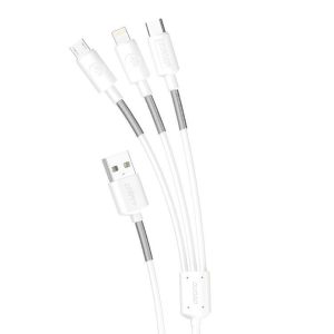 cablu in dudao USB Type C Lightning micro m alb