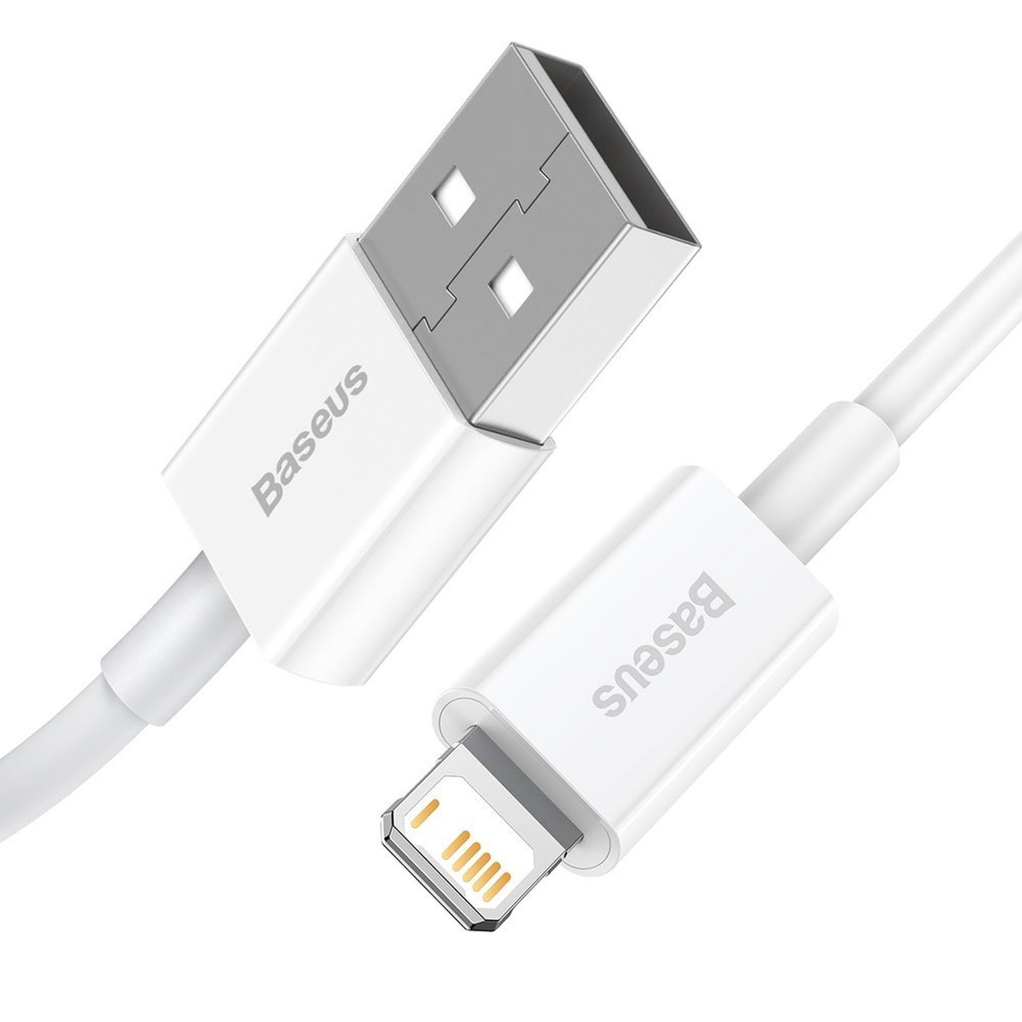 Cablu de date Baseus, USB - Lightning, 2.4A, 1m, Alb