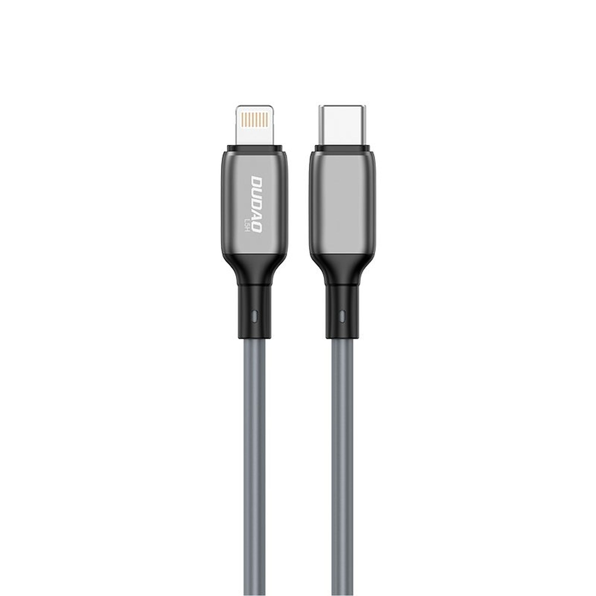 Cablu de date Dudao PD, USB type C-Lightning, 65W, 1 m, Gri