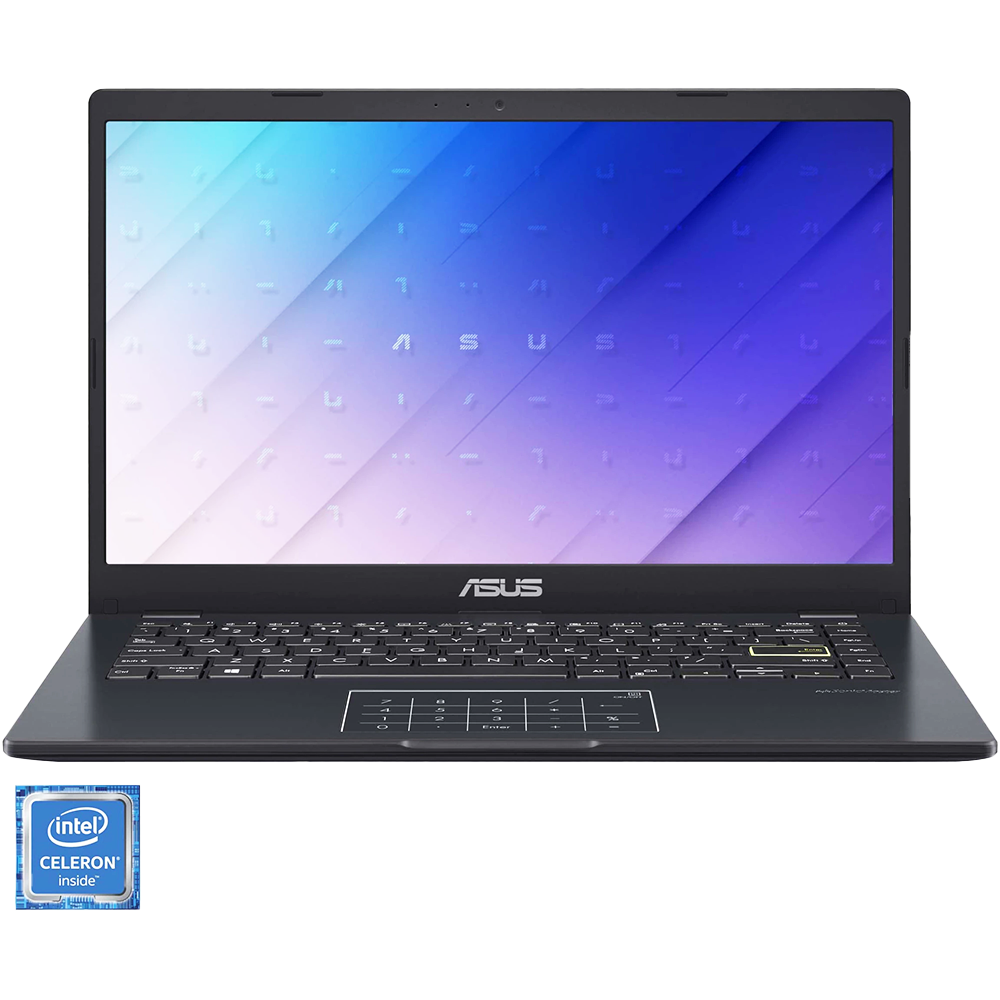 Laptop Ultraportabil ASUS E410MA cu procesor Intel® Celeron® N4020 pana la 2.80 GHz, 14", Full HD, 4GB, 256GB SSD, Intel® UHD Graphics 600, Peacock Bl