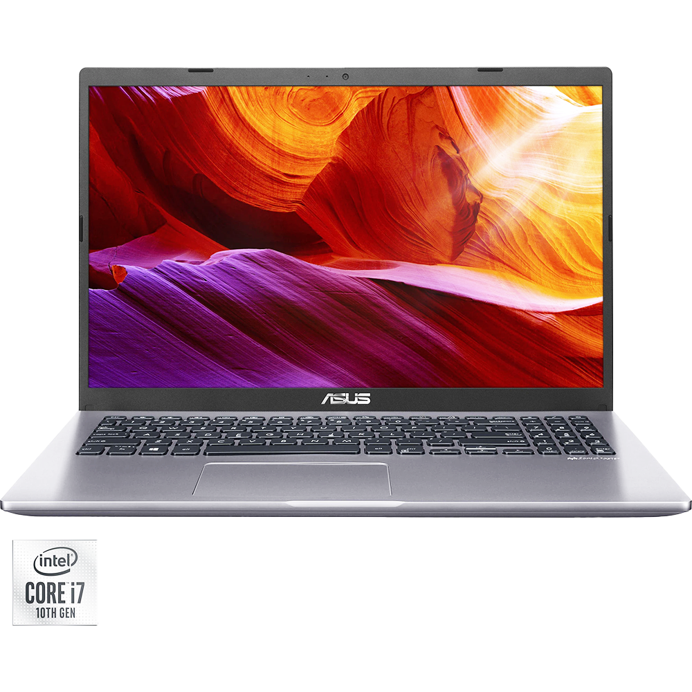 Laptop ASUS X509JA cu procesor Intel® Core™ i7-1065G7 pana la 3.90 GHz, 15.6″, Full HD, 8GB, 512GB SSD, Intel® Iris™ Plus Graphics, Slate Grey