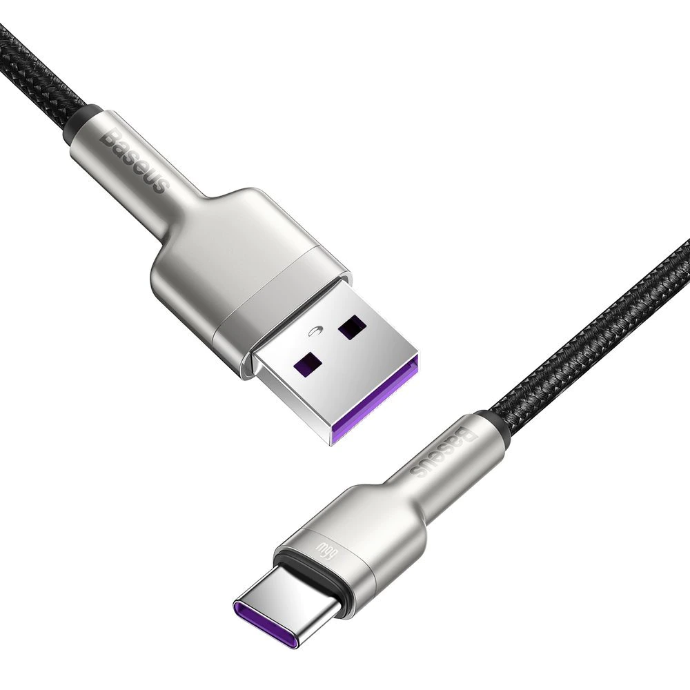 Cablu de date Baseus, USB – Type-C, 66W, 0.2m, Negru