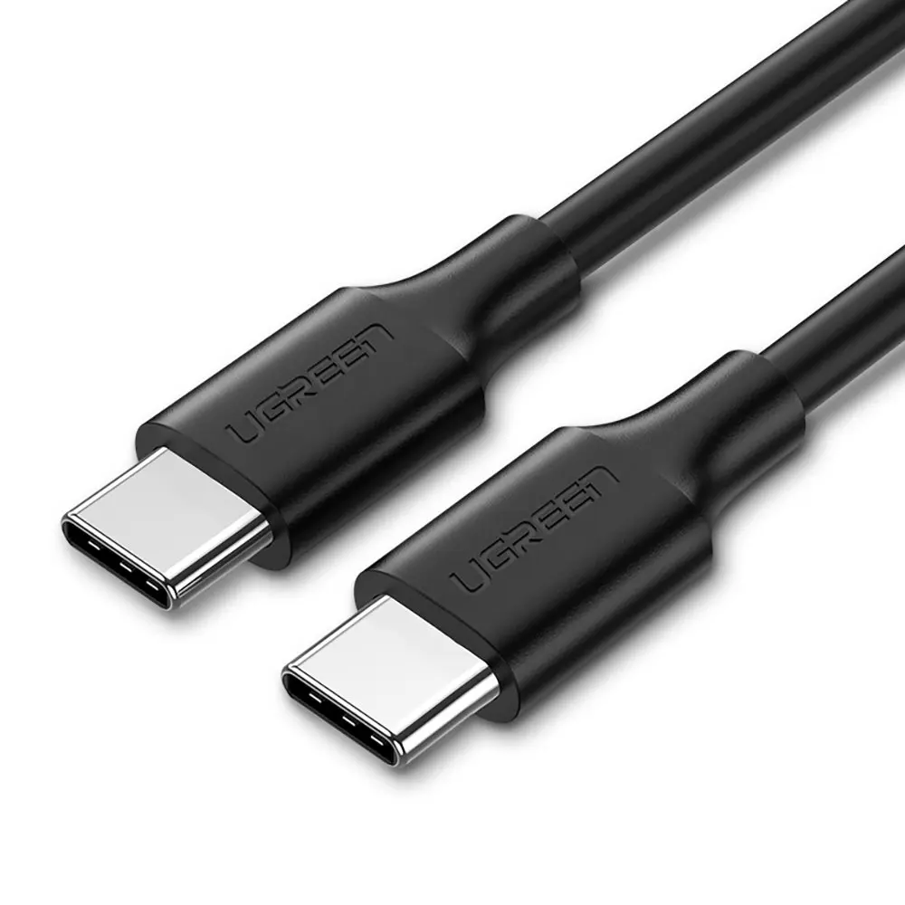 Cablu alimentare și date Ugreen, "US286", Fast Charging Data Cable pt. smartphone, USB Type-C la USB Type-C 60W/3A, nickel plating, PVC, 0.5m, Negru