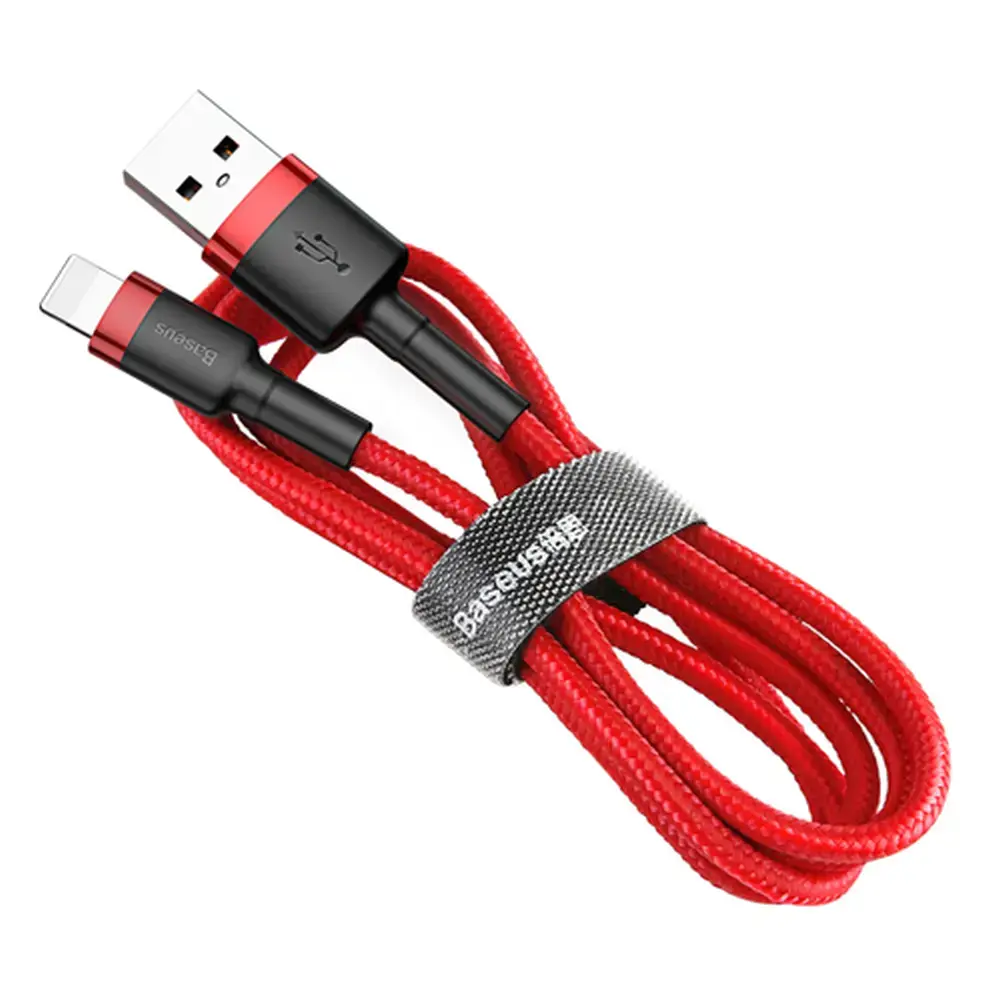 Cablu Lightning pentru iPhone, QC3.0 , 2.4A , 2M, Roșu