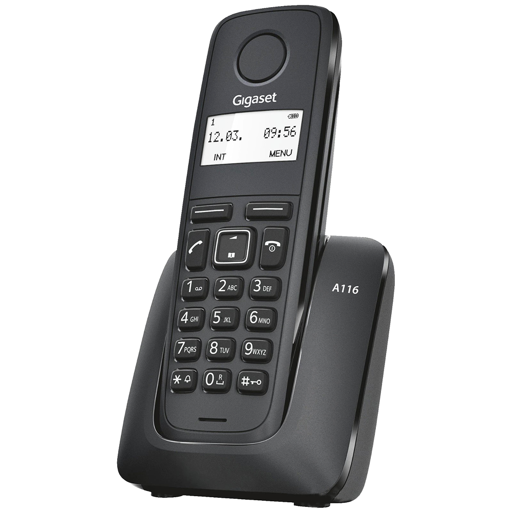 Telefon fără fir DECT Gigaset A116, Agendă 50 contacte, Caller ID, Negru