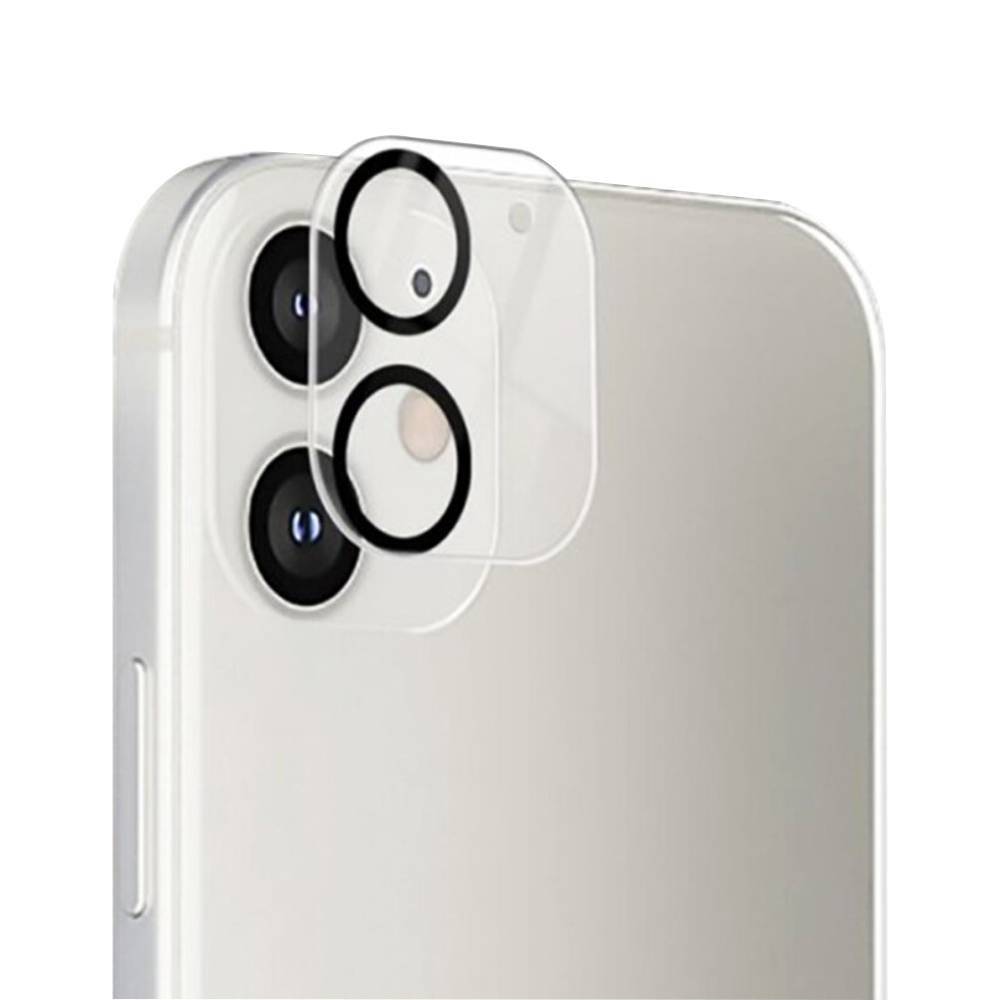 Folie protecție cameră foto pentru iPhone 12 Lito S+ Metal Protector, Transparent/Negru