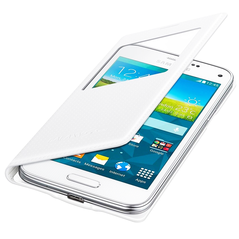 Husă de protecție Samsung S-View Cover pentru Galaxy S5 Mini G800, Alb