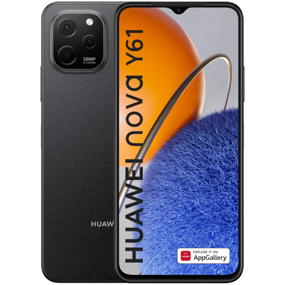 Telefon mobil Huawei Nova Y61 64GB Dual SIM, Midnight Black
