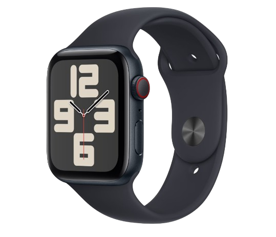 Apple Watch SE 2023, GPS, Cellular, Carcasă Midnight Aluminium 44mm, Midnight Sport Band – S/M