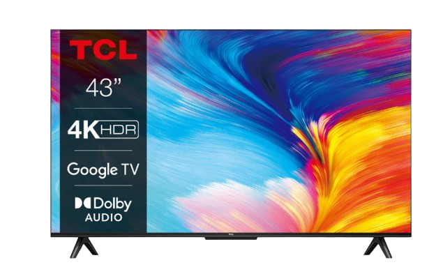 Televizor TCL LED 43P635, 108 cm, Smart Google TV, 4K Ultra HD, Clasa F