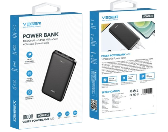 veger power bank black klap